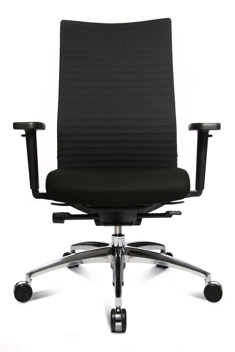 Ergomedic Office Chair 100-3, No Arms, Inc 3D Dondola Mech, Fabric Back, Fabric Seat, Black Polymide Base (No H/R)