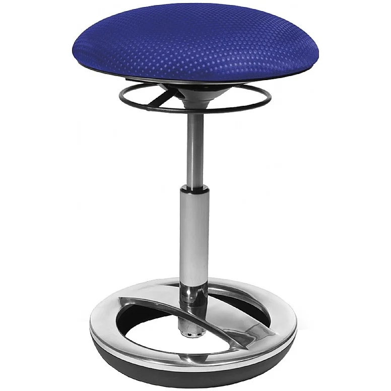 Sitness Bob, Fitness & Work Stool, Choice of Polished Aluminium or White Base Plate (Fabric BR/BT)