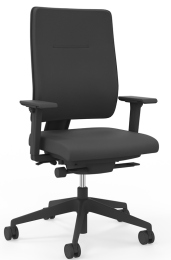 Toleo Ergonomic 3D Upholstered Office Chair, (QS Model), 2D Arms, Era Black Fabric on Ultra Spring Seat, and Backrest.